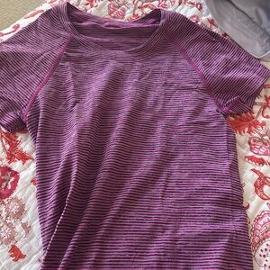 Lululemon swiftly pink and black stripped